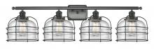  916-4W-BK-G74-CE - Bell Cage - 4 Light - 36 inch - Matte Black - Bath Vanity Light