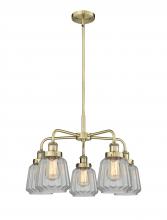  916-5CR-AB-G142 - Chatham - 5 Light - 26 inch - Antique Brass - Chandelier