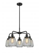  916-5CR-BK-G142 - Chatham - 5 Light - 26 inch - Matte Black - Chandelier