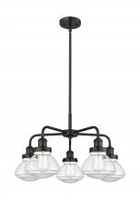  916-5CR-BK-G322 - Olean - 5 Light - 25 inch - Matte Black - Chandelier