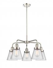  916-5CR-PN-G64 - Cone - 5 Light - 25 inch - Polished Nickel - Chandelier