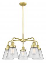  916-5CR-SG-G64 - Cone - 5 Light - 25 inch - Satin Gold - Chandelier