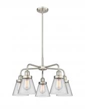  916-5CR-SN-G62 - Cone - 5 Light - 25 inch - Satin Nickel - Chandelier