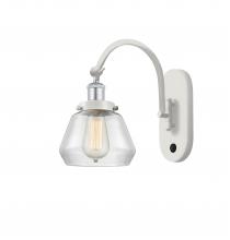  918-1W-WPC-G172 - Fulton - 1 Light - 7 inch - White Polished Chrome - Sconce