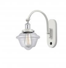  918-1W-WPC-G532 - Oxford - 1 Light - 8 inch - White Polished Chrome - Sconce