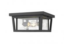  571F-BK - 3 Light Outdoor Flush Mount