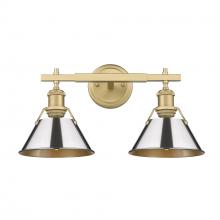 Golden 3306-BA2 BCB-CH - Orwell 2-Light Vanity Light in Brushed Champagne Bronze with Chrome