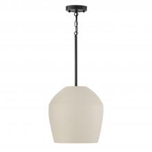  354212IV - 1-Light Handcrafted Terracotta Pendant in Ivory and Matte Black