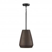  354213UR - 1-Light Handcrafted Terracotta Pendant in Umber and Matte Black