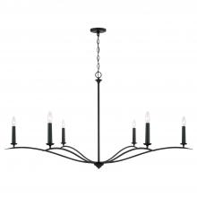  450661BI - 6-Light Elongated Chandelier in Black Iron