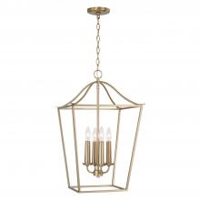  550641MA - 4-Light Foyer Pendant Lantern in Matte Brass