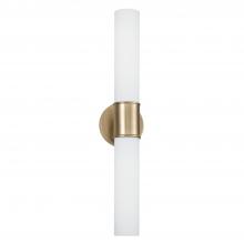  653221MA - 2-Light Dual Sconce in Matte Brass with Soft White Glass