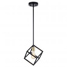  P0401 - Deering 9-in 1 Light Mini Pendant Matte Black and Satin Brass