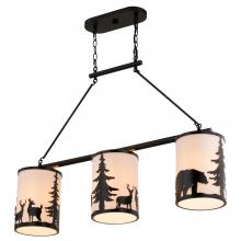  H0302 - Acadia 3 Light Linear Chandelier Bronze