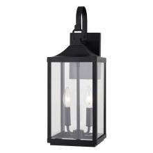  T0764 - Old Town 7-in. W 2 Light Outdoor Wall Light Textured Black