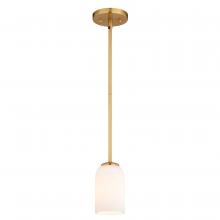  P0427 - Shelby 5.25-in. W 1 Light Mini Pendant Natural Brass