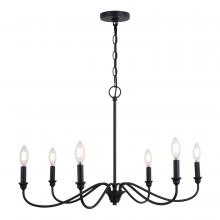  H0298 - Annabelle 30-in. 6 Light Chandelier Matte Black