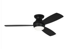  3IKR52MBKD - Ikon 52" Dimmable Integrated LED Indoor Midnight Black Hugger Ceiling Fan with Light Kit