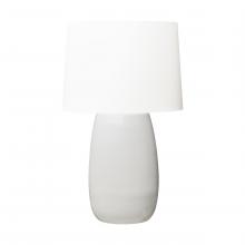  BT1081WHC1 - Barbara Barry Roma 1-Light Table Lamp in White Crackle Finish with White Linen Fabric Shade