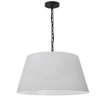  BRY-M-BK-790 - 1LT Brynn Medium Pendant, JTone WHT Shade, Black