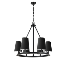  CLB-306C-MB-797 - 6LT Incandescent Chandelier, MB w/ BK Shades