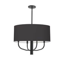  ELN-224C-MB-797 - 4LT Incandescent Pendant, MB w/ BLK Fabric Shade