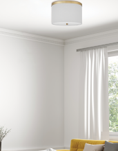  FRD-122FH-AGB-WH - 2LT Incandescent Flush mount, AGB w/ WH Shade