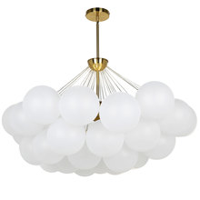  MLS-358C-AGB-FR - 8LT Chandelier,  AGB w/ FR Glass