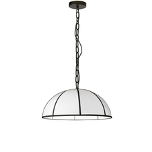  PTO-201P-MB-BW - 1LT Incandescent Pendant, MB w/ WH Shade & BK trim