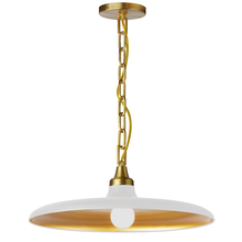  QTN-181P-MW-AGB - 1LT Incand Pendant, AGB w/ MW & GLD Shade