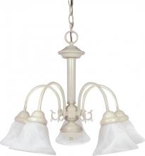  60/187 - Ballerina - 5 Light Chandelier with Alabaster Glass - Textured White Finish