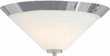  60/6252 - Nome - 2 Light Flush Mount with Satin White Glass - Brushed Nickel Finish