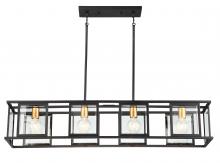  60/6417 - Payne - 4 Light Island Pendant with Clear Beveled Glass - Midnight Bronze Finish