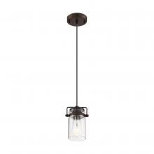  60/6731 - Antebellum - 1 Light Mini Pendant - with Clear Glass -Mahogany Bronze Finish