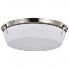  60/7761 - Rowen 4 Light Flush Mount; Brushed Nickel Finish; Etched White Glass