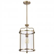  60/7935 - Yorktown 1 Light Pendant; Burnished Brass Finish; Clear Glass