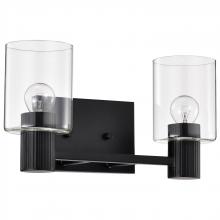  60/8062 - Clarksville; 2 Light Vanity; Matte Black with Clear Glass