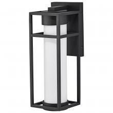  62/1611 - Ledges; 6W LED; Medium Wall Lantern; Matte Black with White Opal Glass