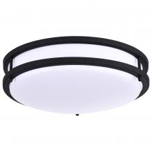  62/1736 - Glamour LED 14 inch; Flush Mount Fixture; Black Finish; CCT Selectable 3K/4K/5K