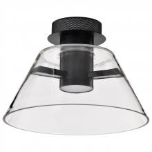  62/2063 - Edmond; 14 Inch LED Semi Flush; Matte Black with Clear Glass