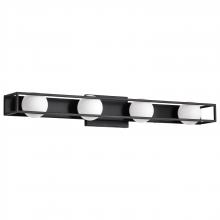  62/2244 - Jenkins; 32 Inch 4 Light LED Vanity; Matte Black with Frosted Glass