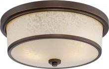  62/643 - Diego - LED Flush with Satin Amber Glass - Mahogany Bronze Finish