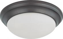  62/789 - 14" - LED Flush with Frosted Glass- Mahogany Bronze Finish- 120-277V