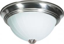  SF76/245 - 3 Light - 15" Flush with Frosted Melon Glass - Brushed Nickel Finish